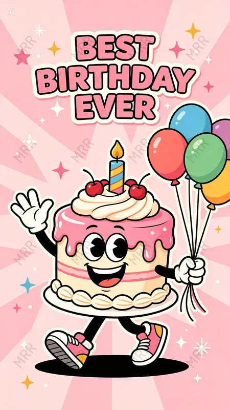 Cute Birthday Mascot Poster Templates