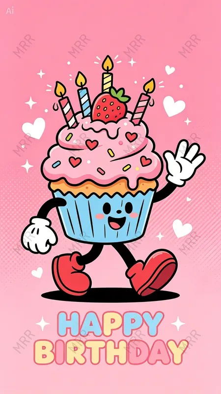 Cute Birthday Mascot Poster Templates