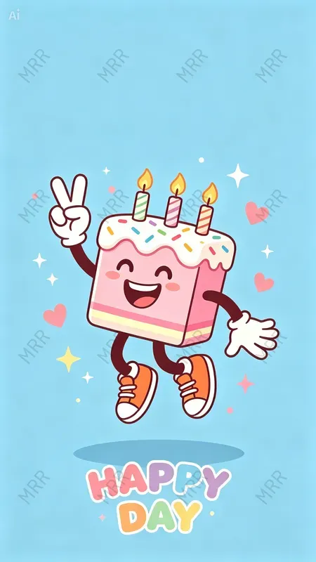 Cute Birthday Mascot Poster Templates