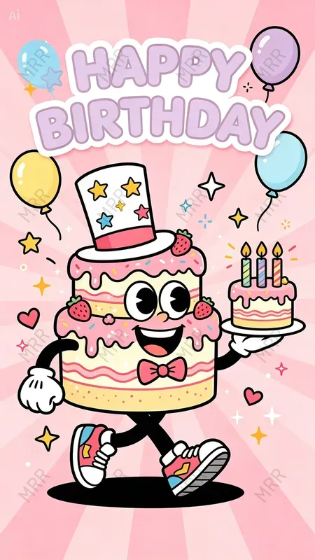 Cute Birthday Mascot Poster Templates