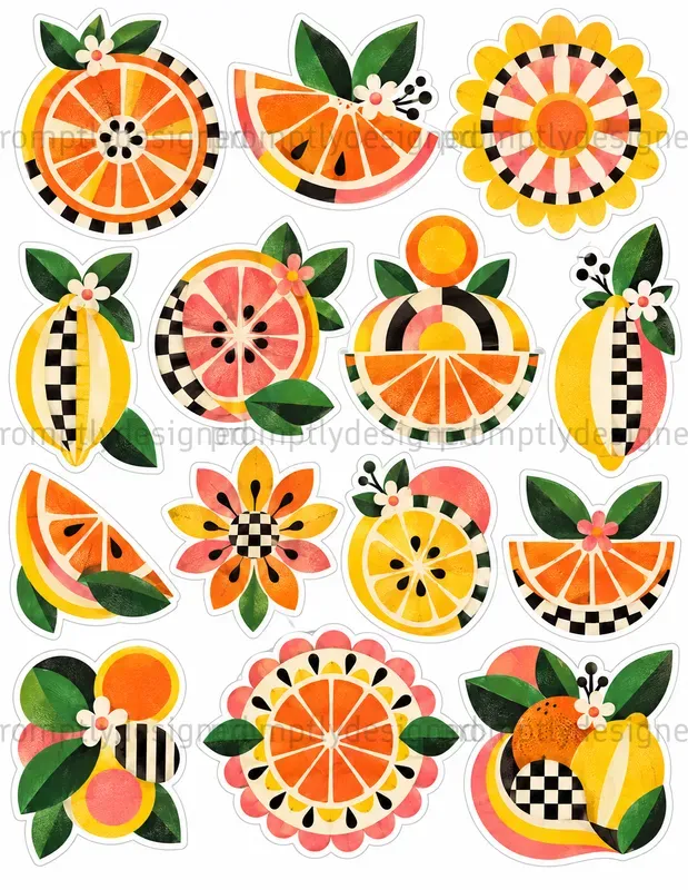 Mod Sixties Collage Stickers