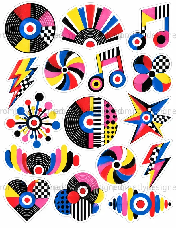 Mod Sixties Collage Stickers