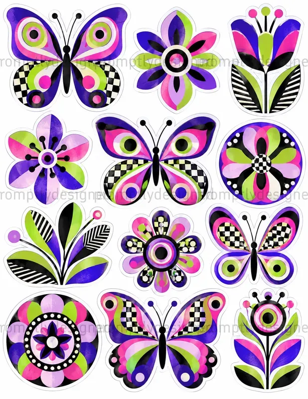 Mod Sixties Collage Stickers