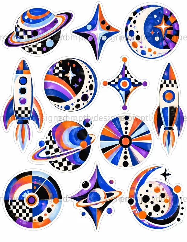 Mod Sixties Collage Stickers