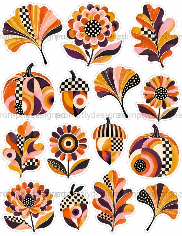 Mod Sixties Collage Stickers