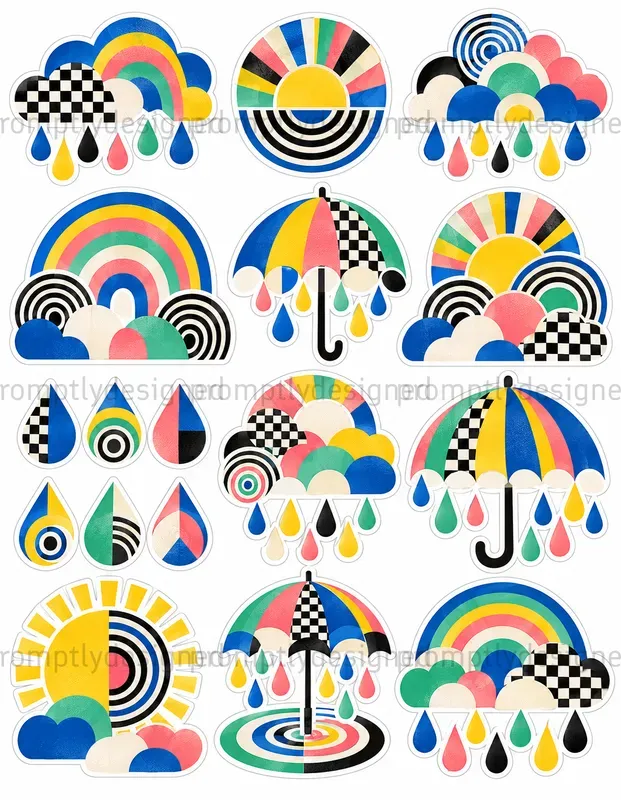 Mod Sixties Collage Stickers