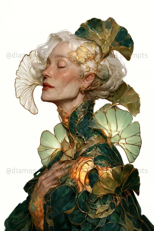 Luminous Stained Glass Fantasy Portraits