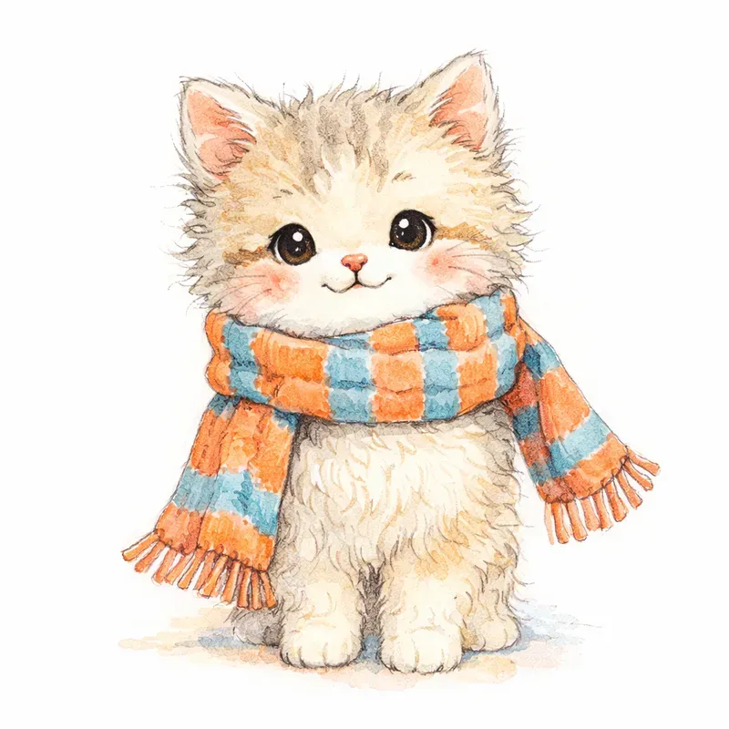 Cute Ink Watercolor Animals