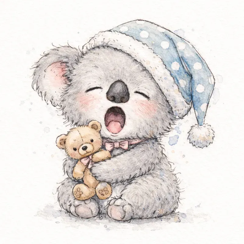 Cute Ink Watercolor Animals