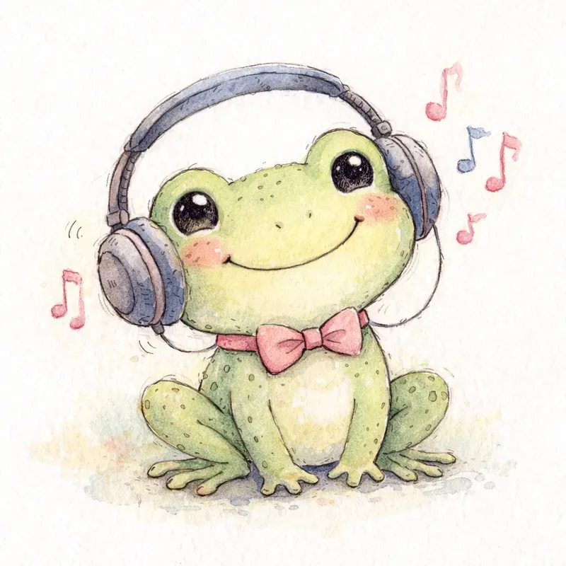 Cute Ink Watercolor Animals