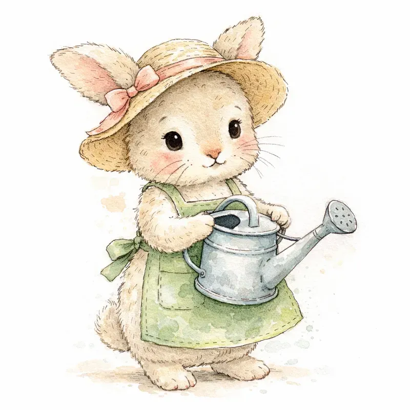 Cute Ink Watercolor Animals