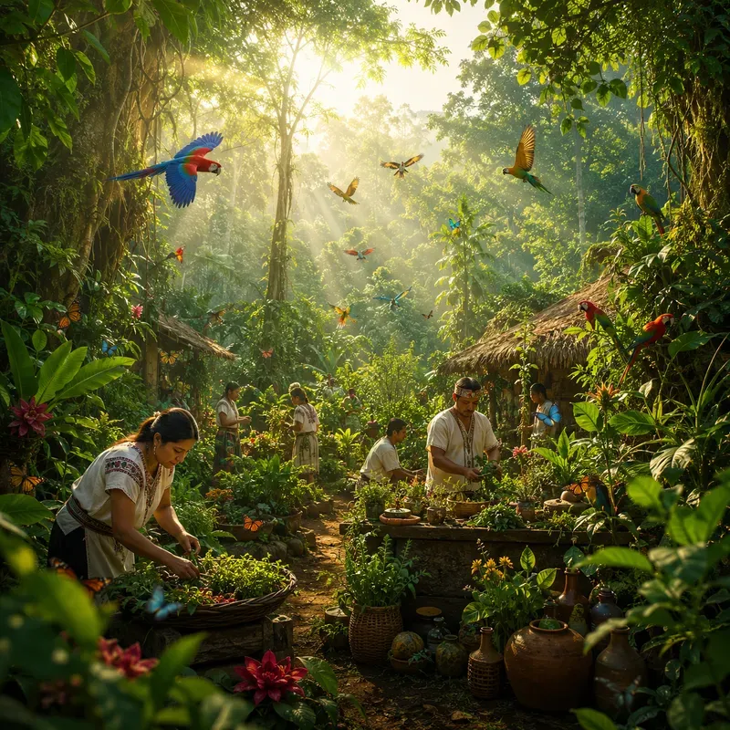 Lush Greenery Human Harmony
