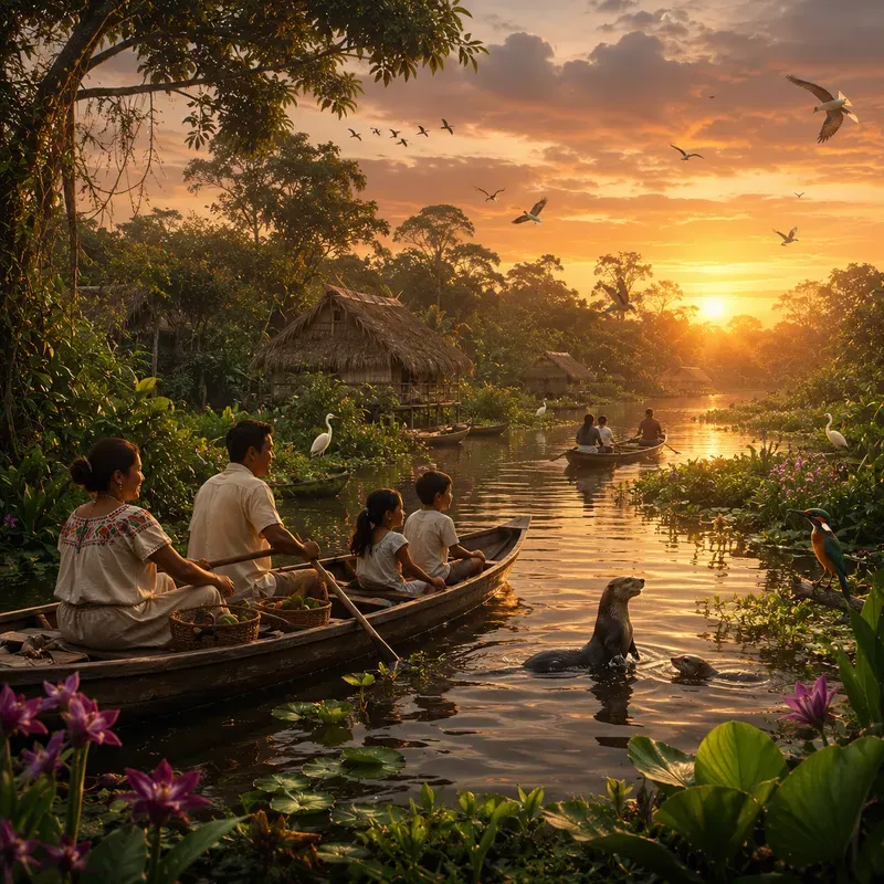 Lush Greenery Human Harmony