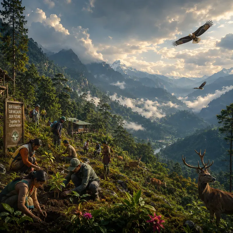 Lush Greenery Human Harmony