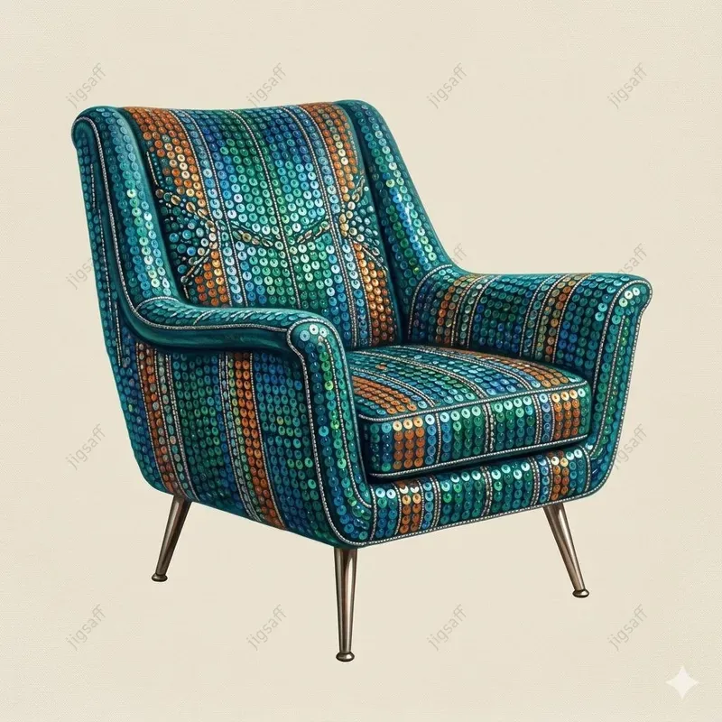 Sequin Mosaic Furniture Illustrations