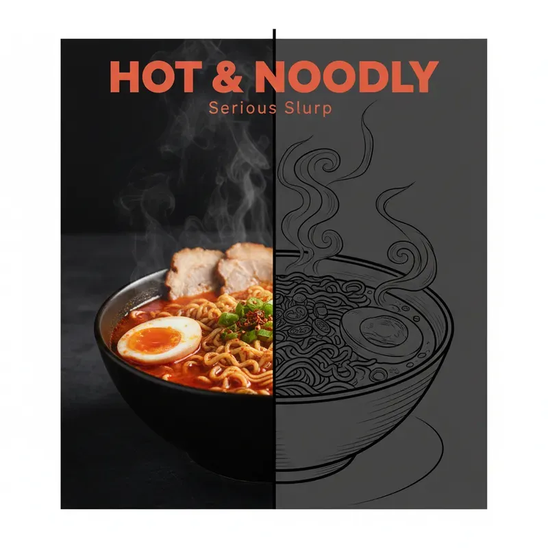 Photo Line Art Food Typography Posts