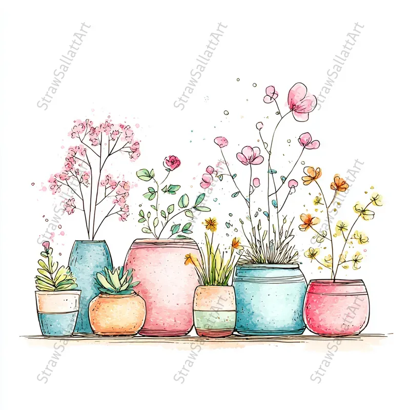 Hand Drawn Spring Easter Icons Clipart