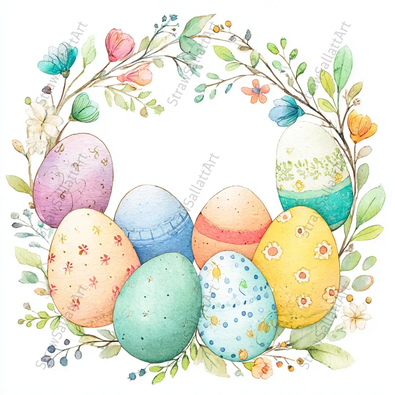 Hand Drawn Spring Easter Icons Clipart
