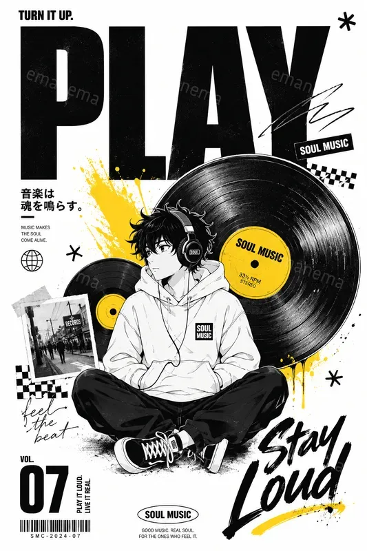 Modern Graphic Designs Meet Manga Art