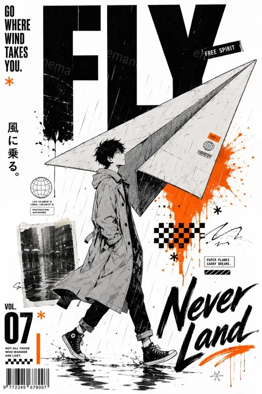 Modern Graphic Designs Meet Manga Art