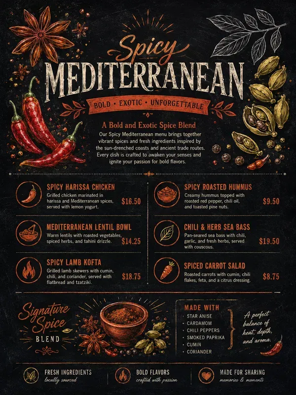 Professional Chalkboard Menu Infographics