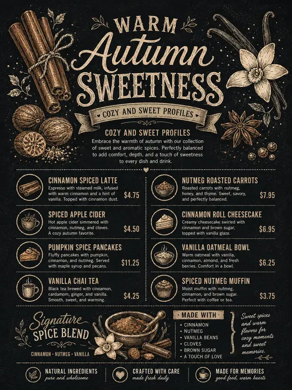 Professional Chalkboard Menu Infographics