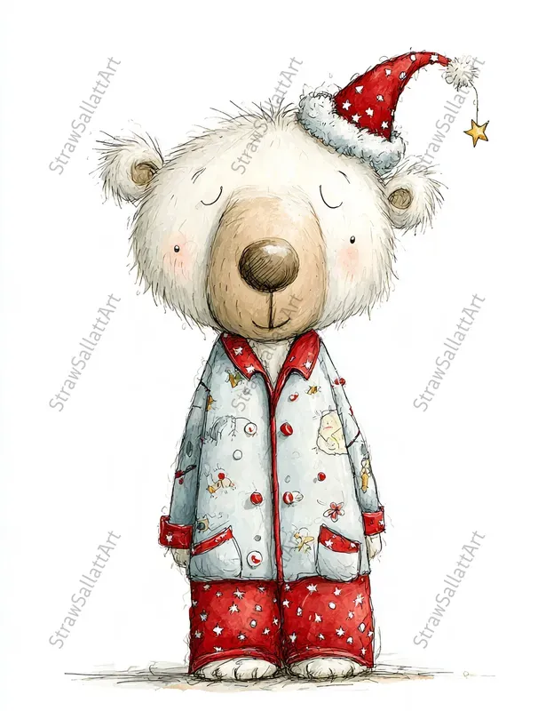 Cute Christmas Character Ink Cliparts