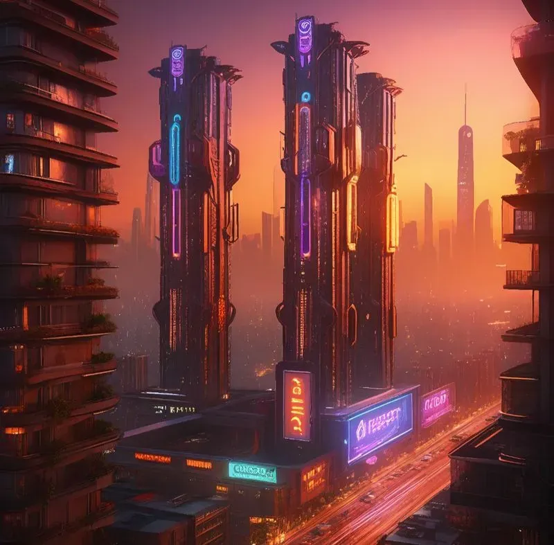 1000 Neon City Sunsets