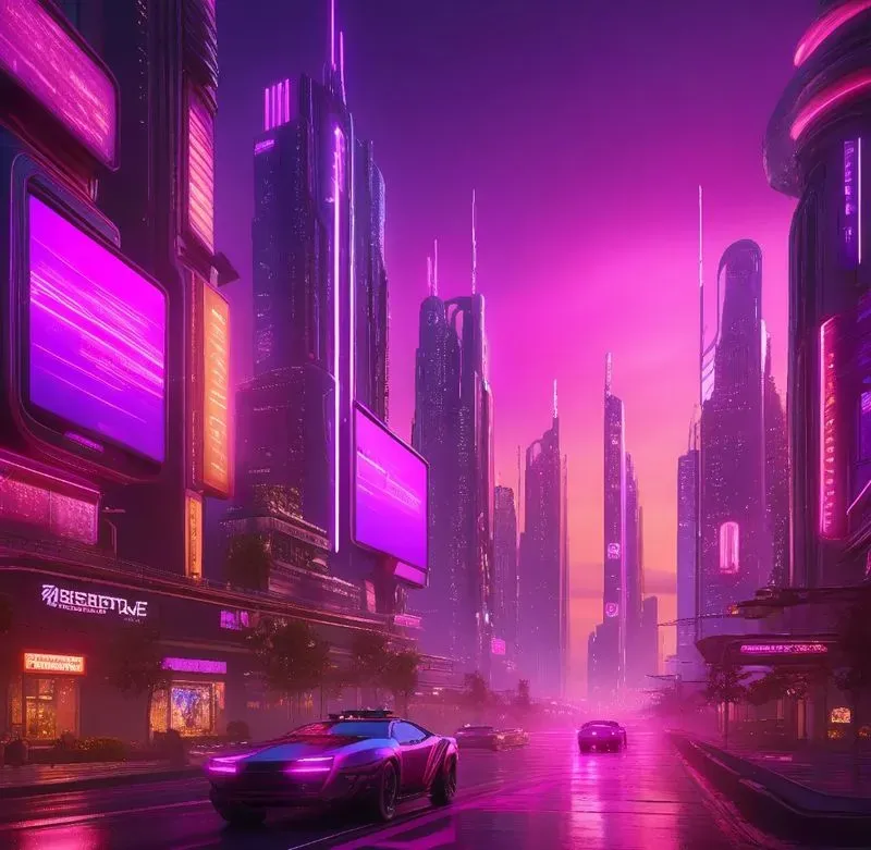 1000 Neon City Sunsets