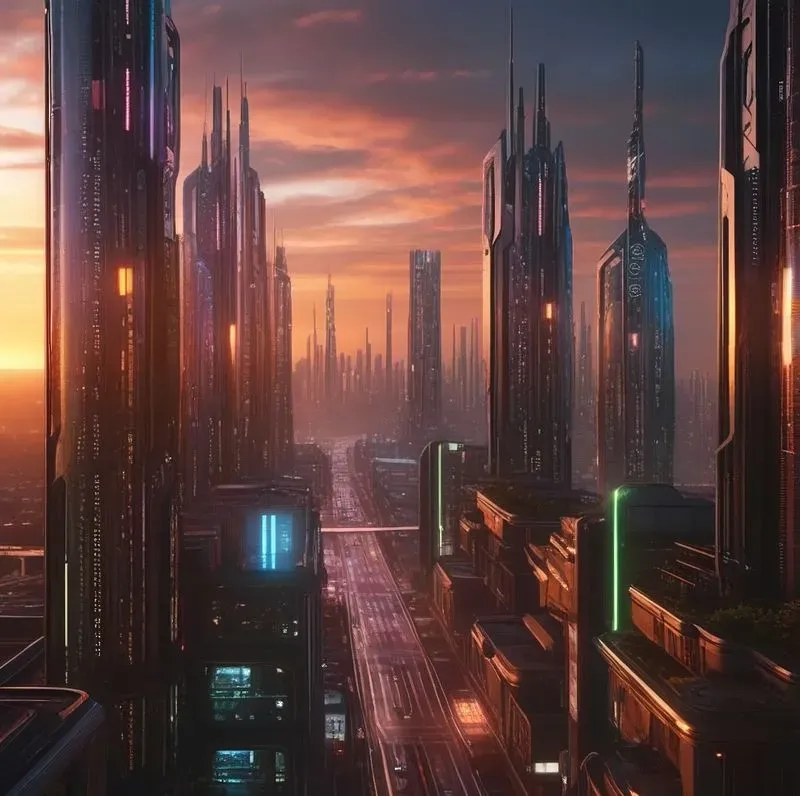 1000 Neon City Sunsets