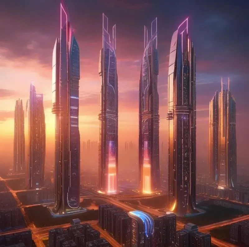 1000 Neon City Sunsets