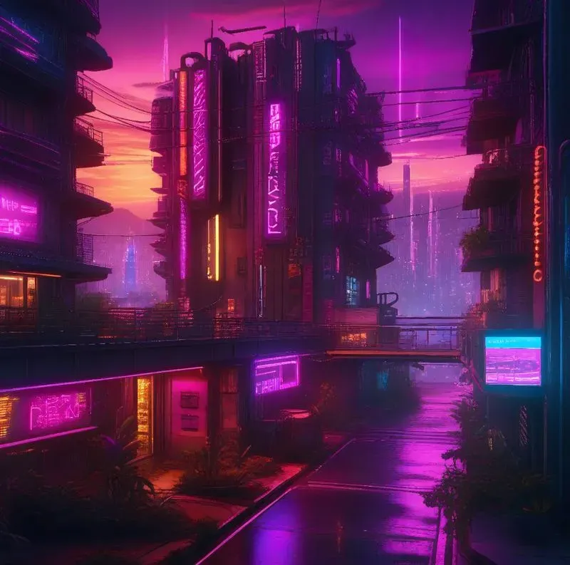 1000 Neon City Sunsets