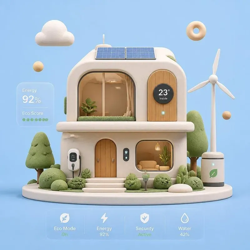 3d Minimalist Clay Tech Houses