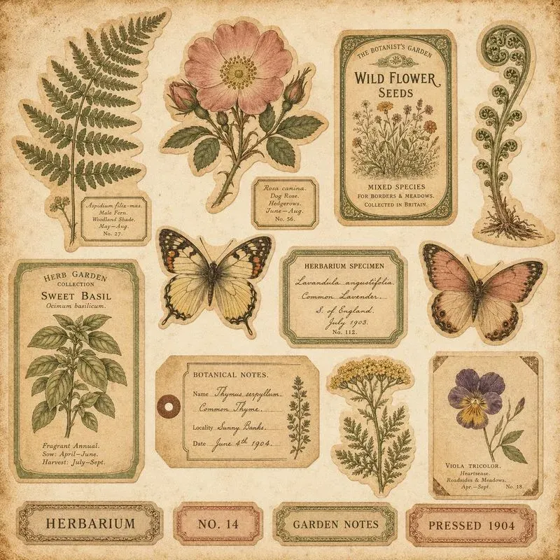 Vintage Botanical Journal Ephemera