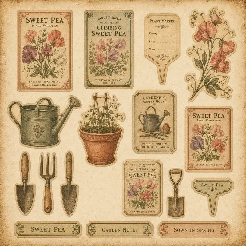 Vintage Botanical Journal Ephemera