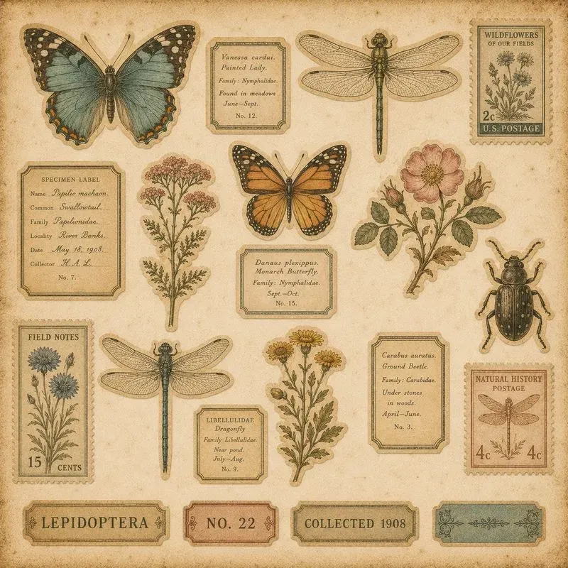 Vintage Botanical Journal Ephemera