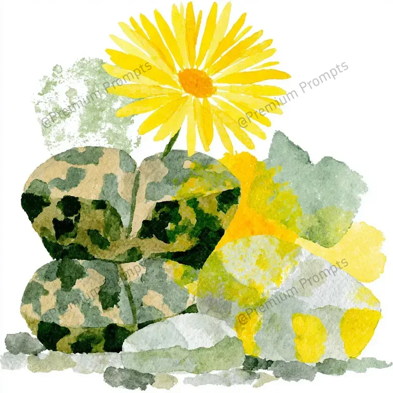 Exotic Succulents Watercolor Cliparts