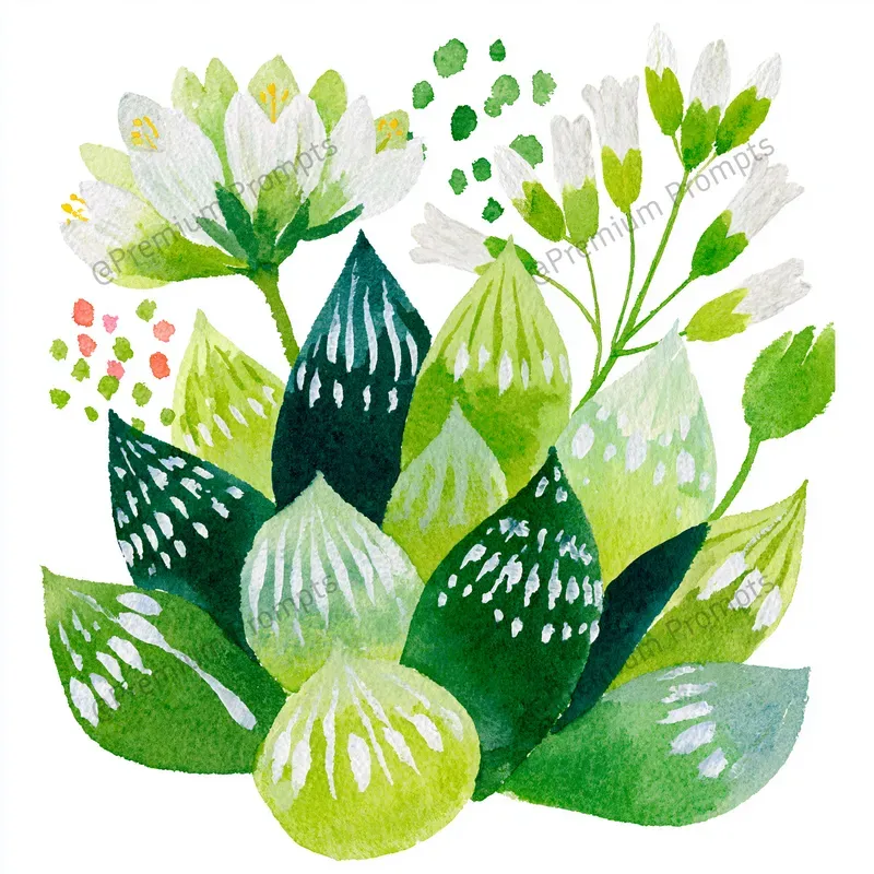Exotic Succulents Watercolor Cliparts
