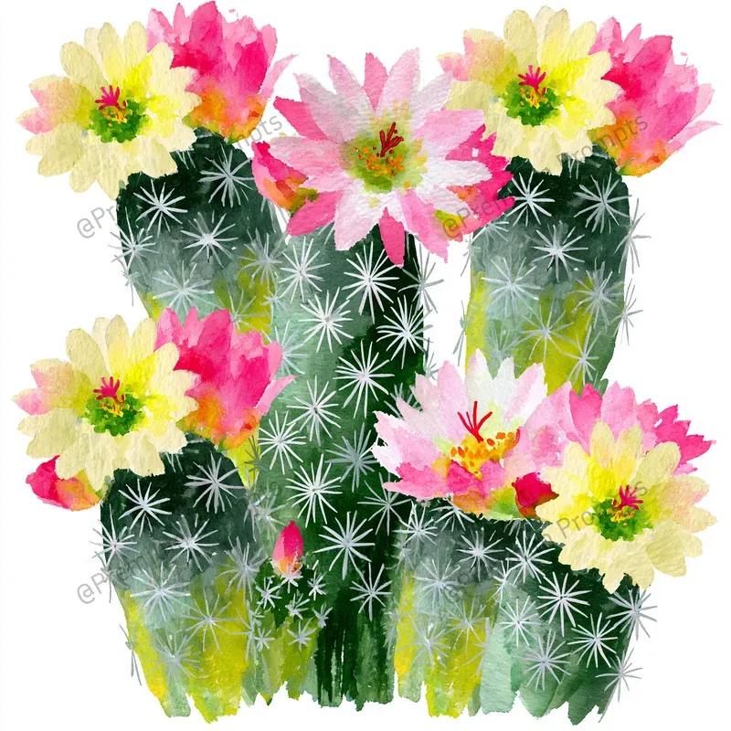 Exotic Succulents Watercolor Cliparts