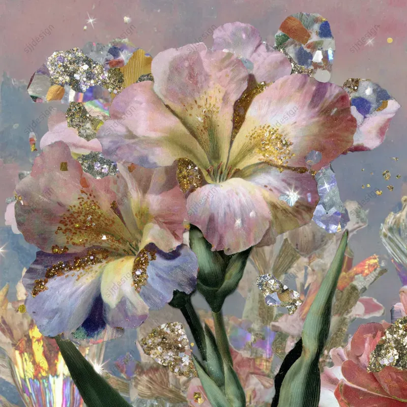 Painterly Floral Collage Portraits