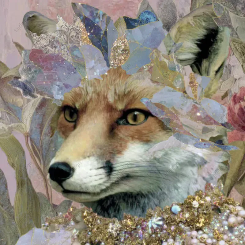 Painterly Floral Collage Portraits