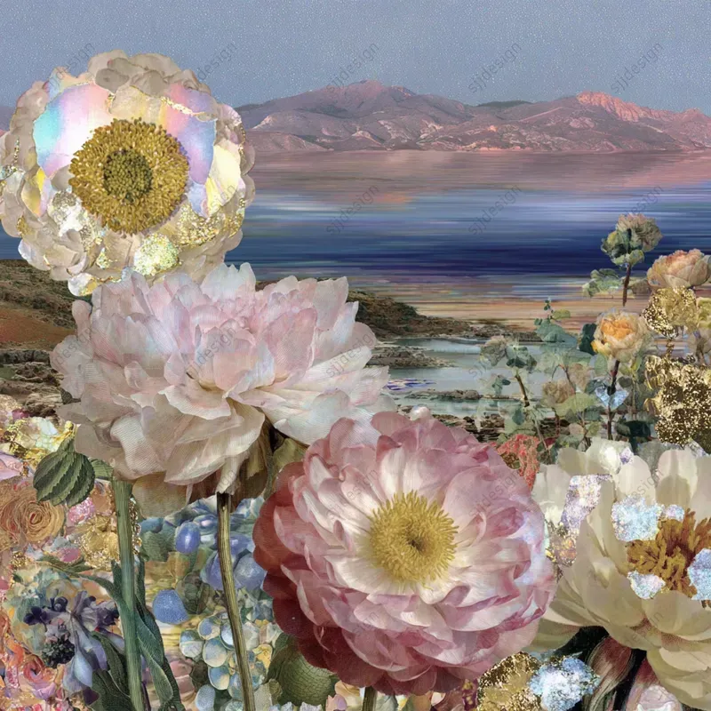 Painterly Floral Collage Portraits