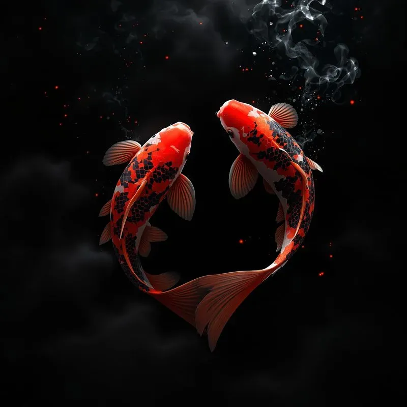 Japanese Surreal Ink Red Black Art