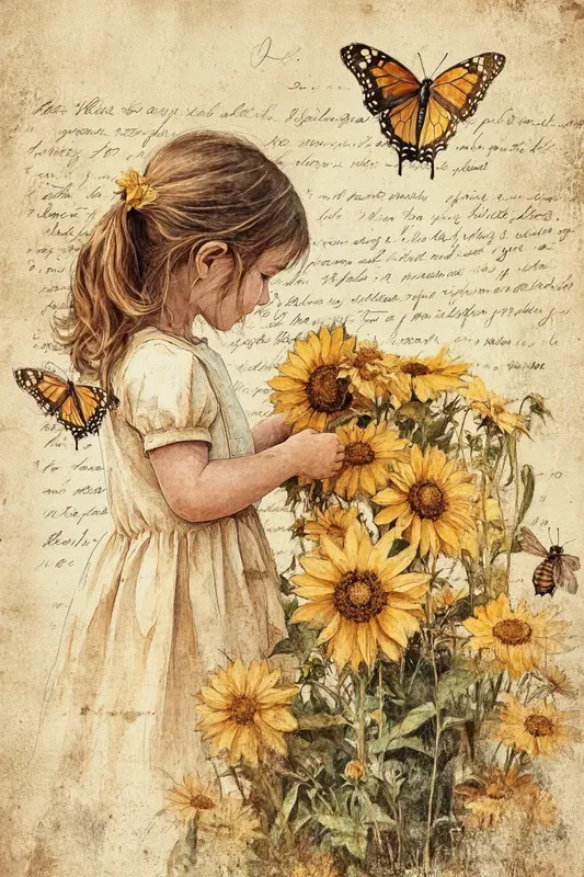 Watercolor Sunflower Junk Journal Pages