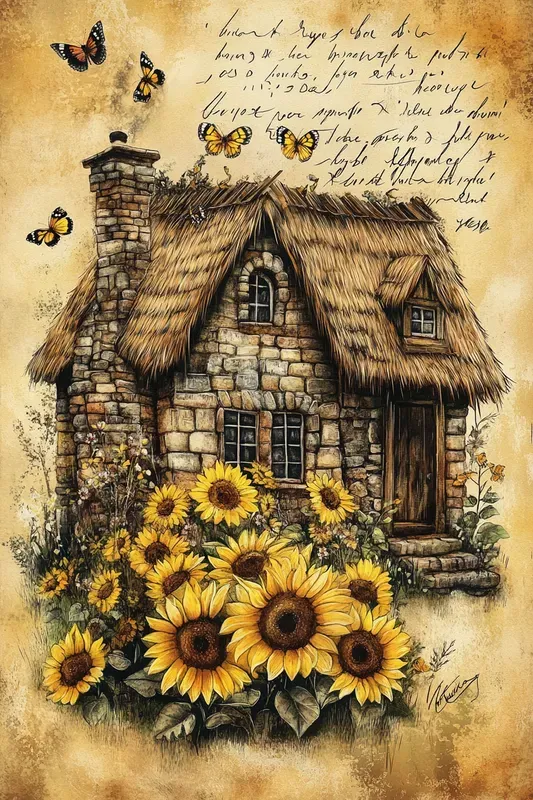 Watercolor Sunflower Junk Journal Pages