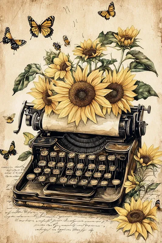 Watercolor Sunflower Junk Journal Pages