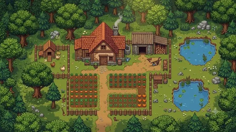 Cozy Topdown RPG Pixel Art Scenes