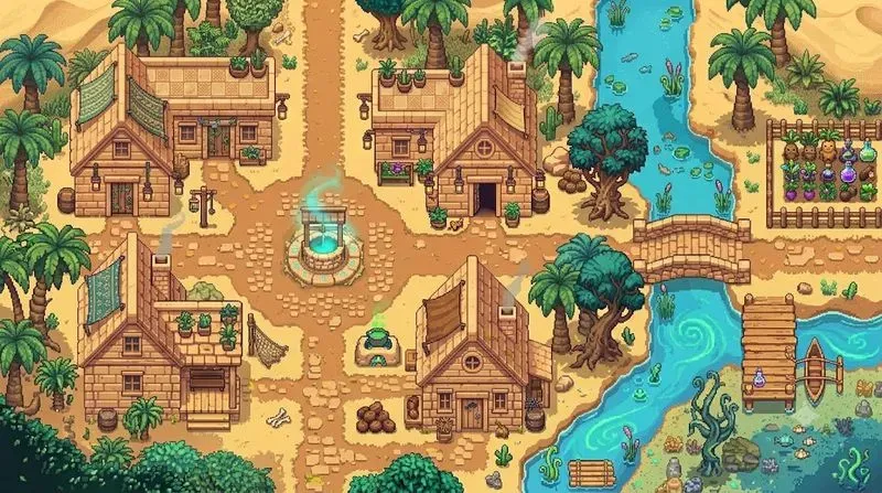 Cozy Topdown RPG Pixel Art Scenes