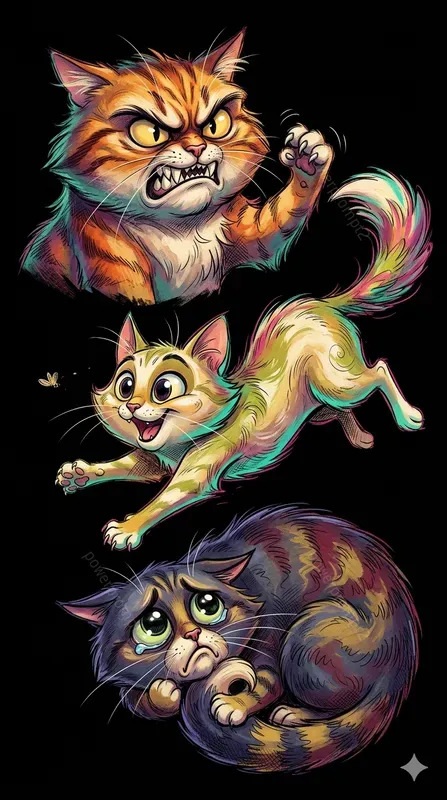 Triple Mood Caricatures