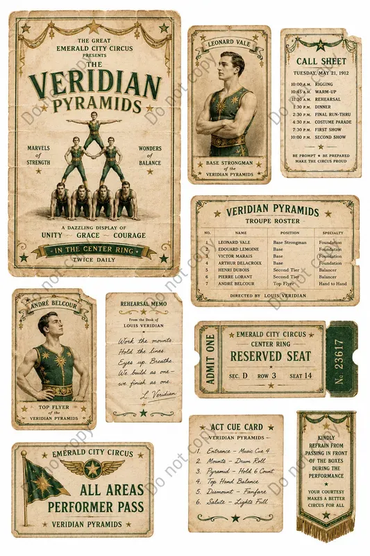 Big Top Trapeze Ephemera Sheets